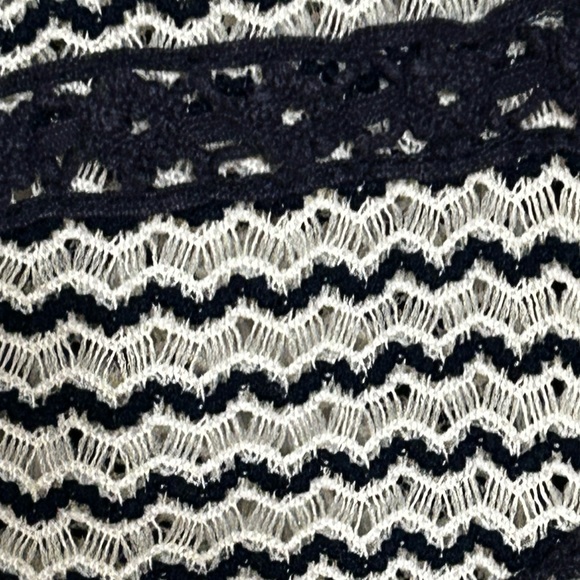 🛼Free People blue Striped peplum lace Blouse size M GUC - Picture 5 of 8